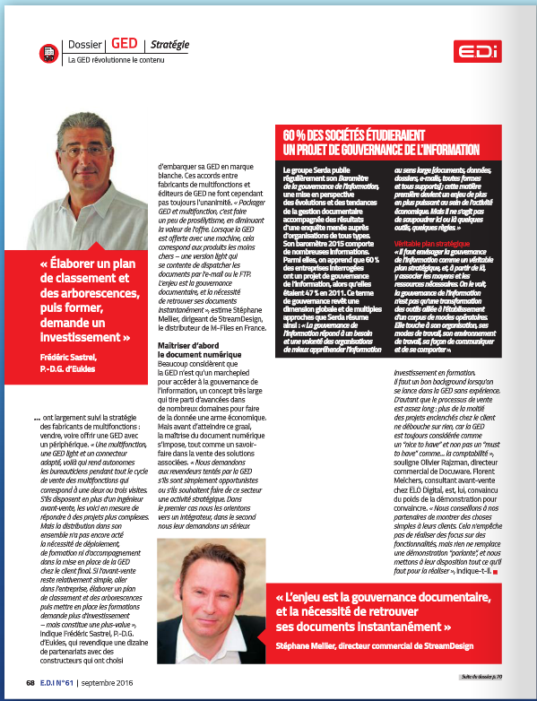 EDI n°61 - Septembre 2016 - Interview GED connectée collaborative